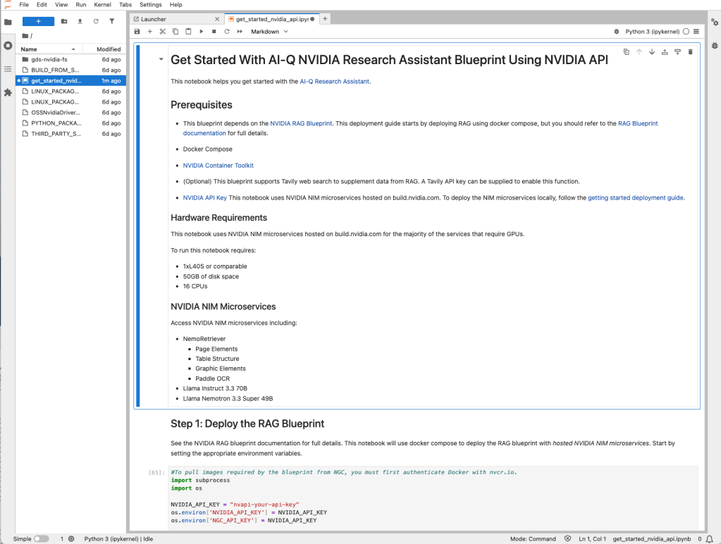 Nvidia NeMo Retriever AI-Q Blueprint 11
